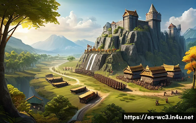 워크래프트3 자주 쓰이는 전략 카드 - A dynamic real-time strategy game scene depicting a skilled commander managing resource optimization...