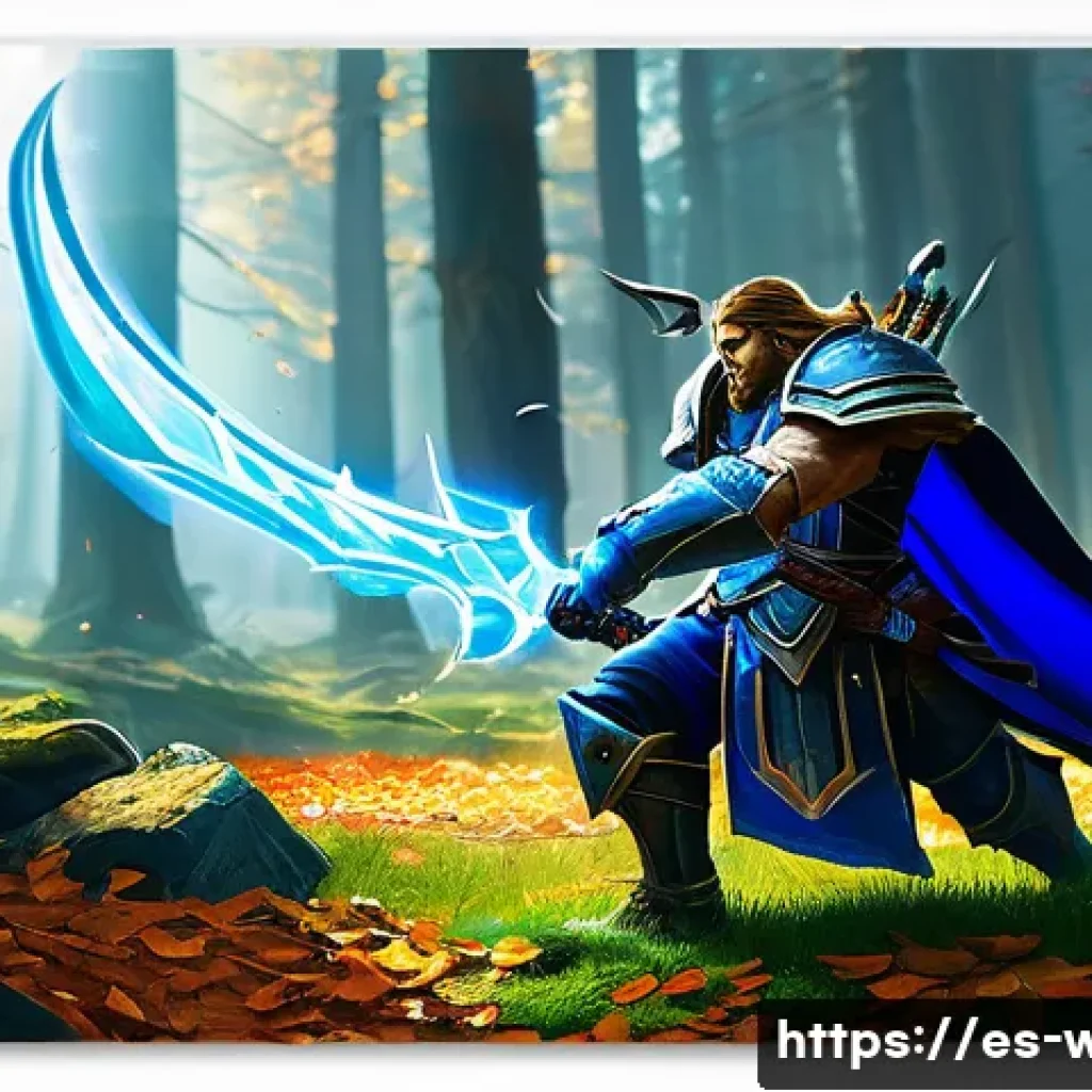 워크래프트3 디버프 효과 비교 - A dynamic Warcraft 3 battle scene depicting a melee hero slowed by a vivid blue debuff aura, struggl...