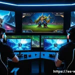 워크래프트3 리더보드 사용법 - A dynamic and detailed esports leaderboard scene showing a diverse group of competitive Warcraft 3 p...